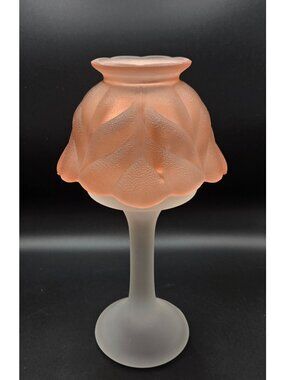 LE Smith Woodrose Pink Fairy Lamp with base by Partylite